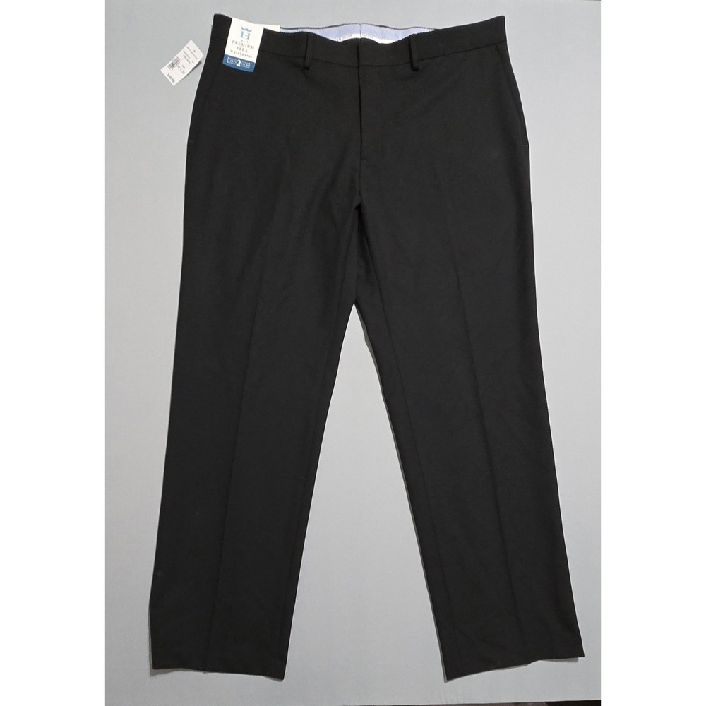 J.M. Haggar Dress Pants 38x30 Black Premium Flex Straight Fit Luxury Stretch - Picture 2 of 12